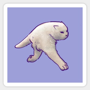 cursed white cat cryptid walking on two legs meme Sticker